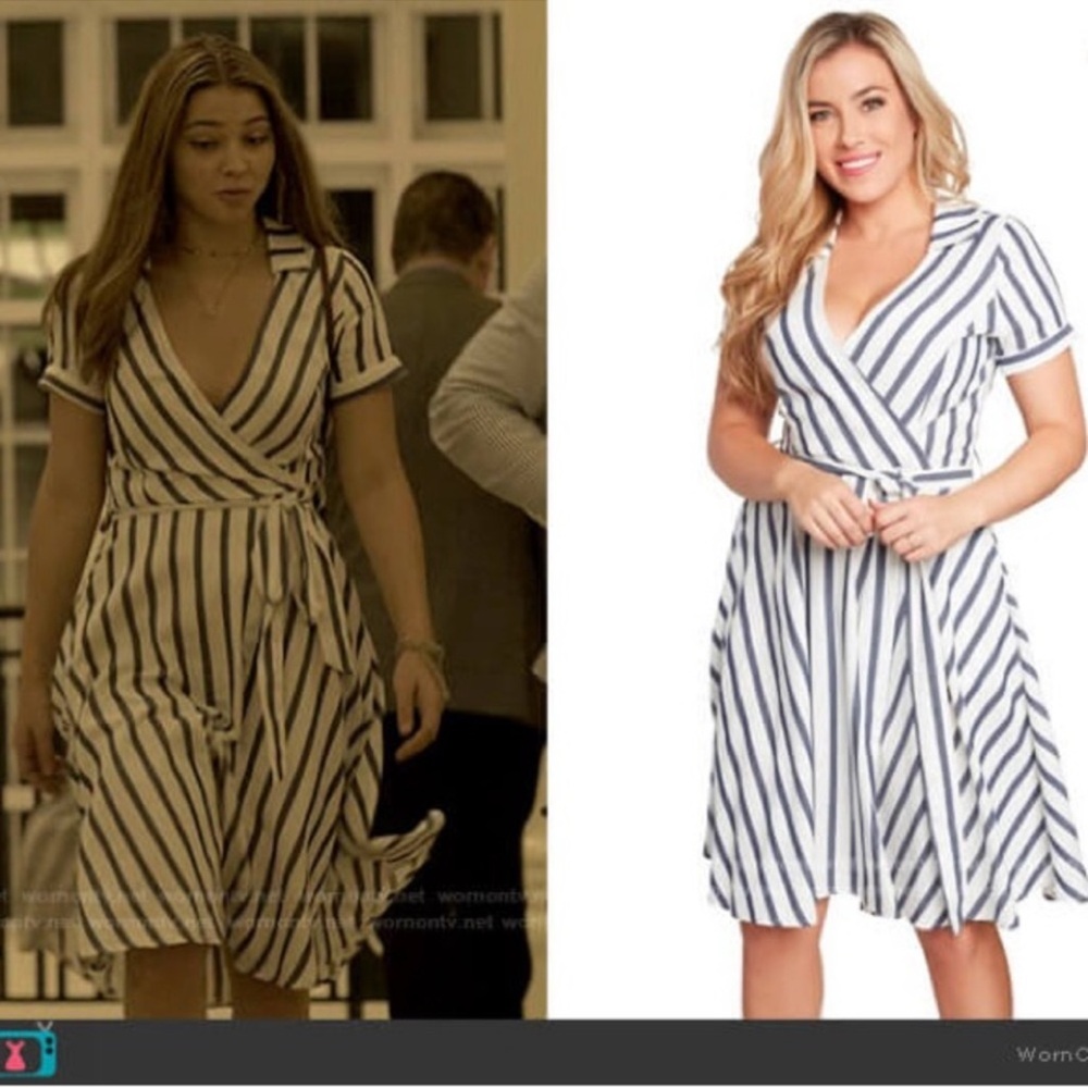 ISO Striped Wrap Dress